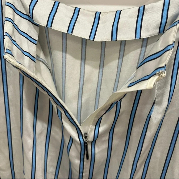 MSGM Striped Aline Flowy Skirt Size EU 40 US 4 White Blue - Picture 9 of 10